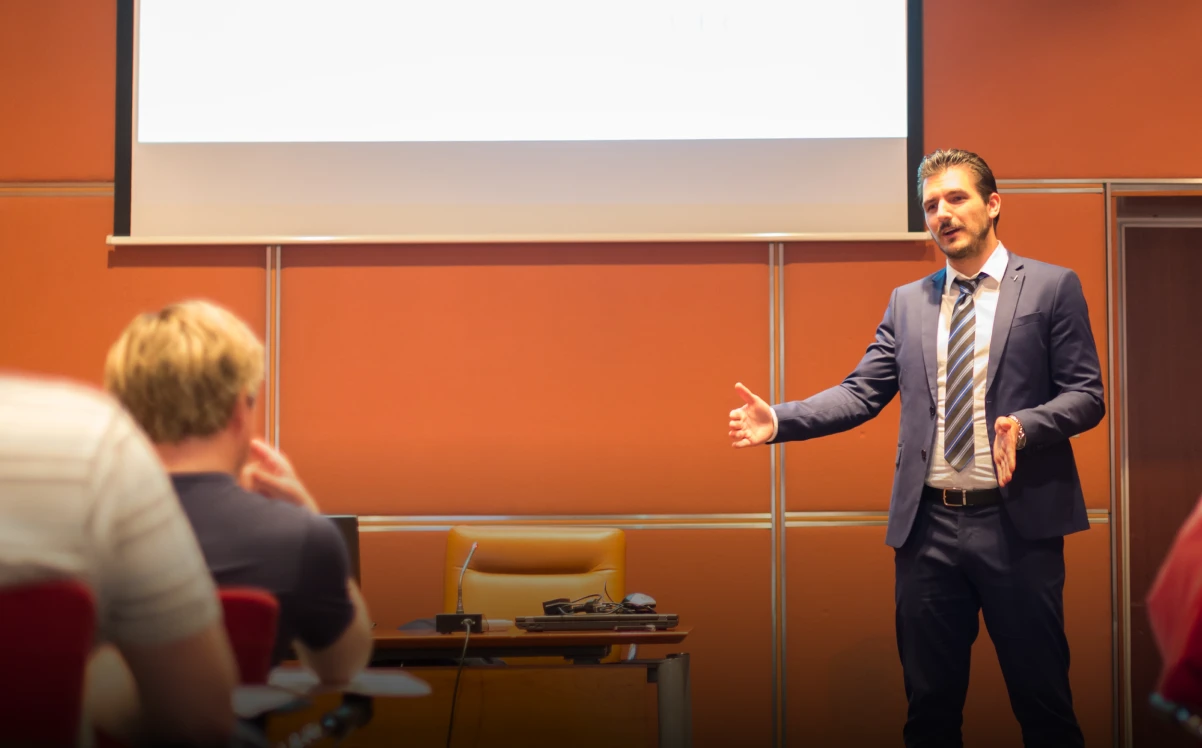 Businessman presenting in a conference room